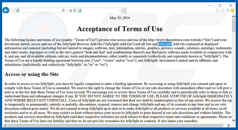JellySplit adware