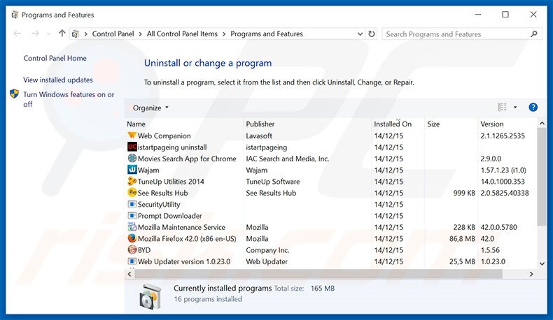 Royal Raid adware uninstall via Control Panel