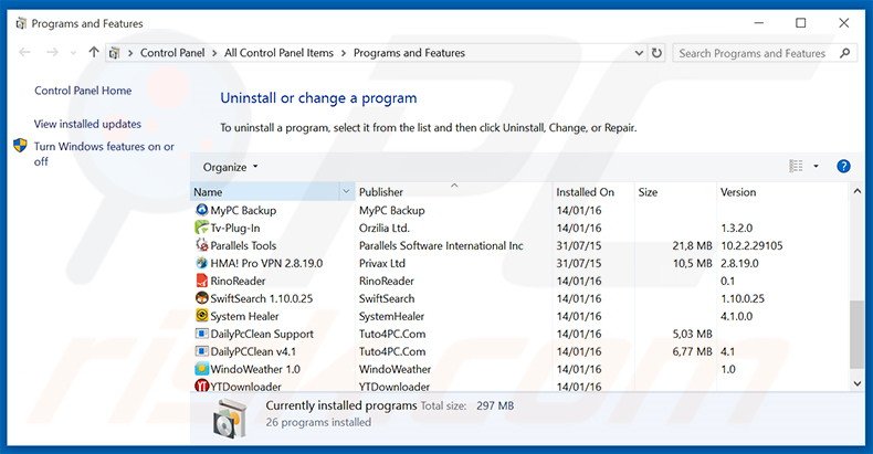 mgid adware uninstall via Control Panel