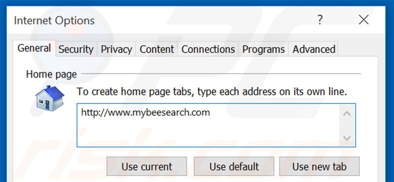 Removing mybeesearch.com from Internet Explorer homepage