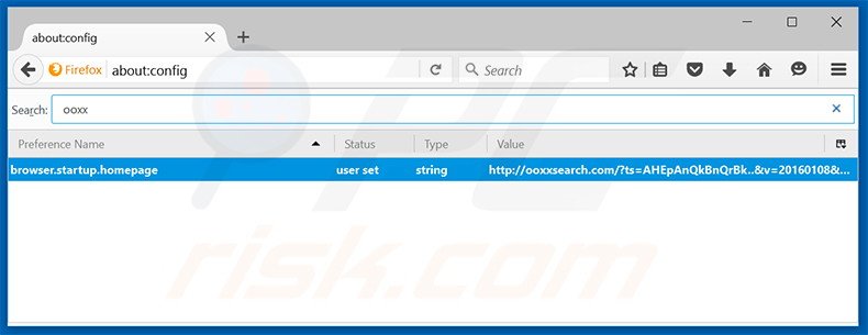 Removing ooxxsearch.com from Mozilla Firefox default search engine
