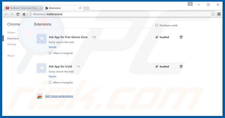 Removing search2000s.com related Google Chrome extensions
