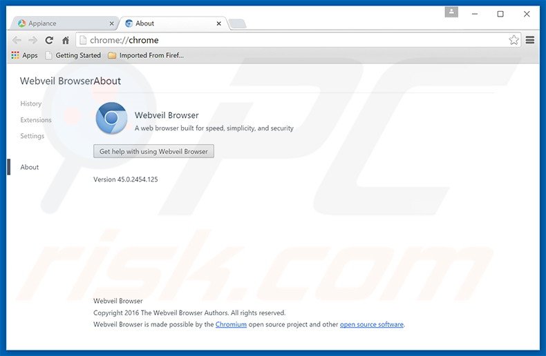 Potentially unwanted program WebVeil