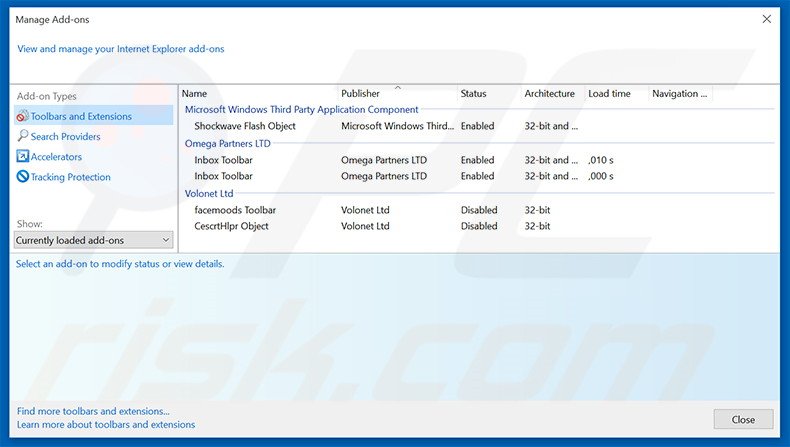 Removing CoronaBorealis ads from Internet Explorer step 2