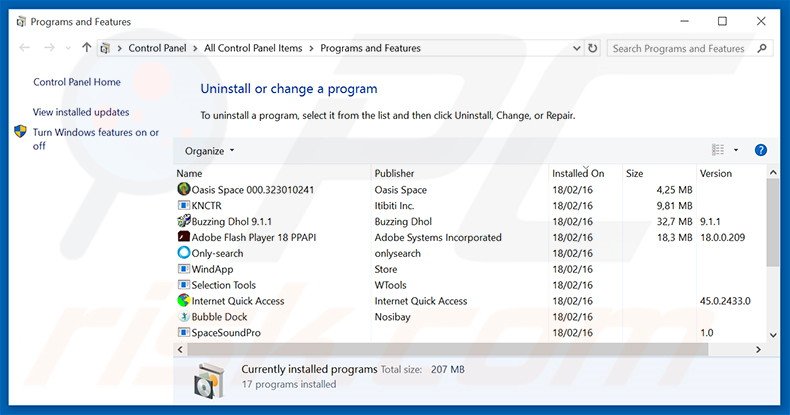 gold-page.com browser hijacker uninstall via Control Panel