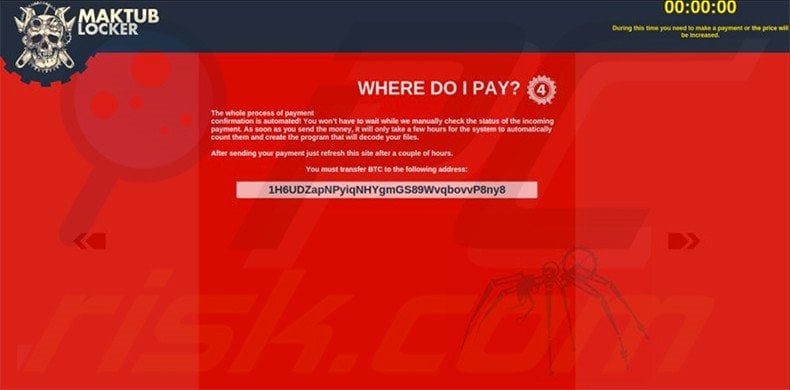 Maktub's 'where to pay' page