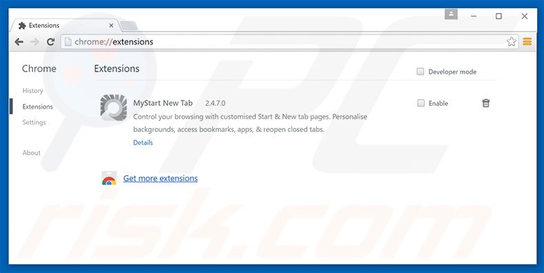 Removing nicesearches.com related Google Chrome extensions