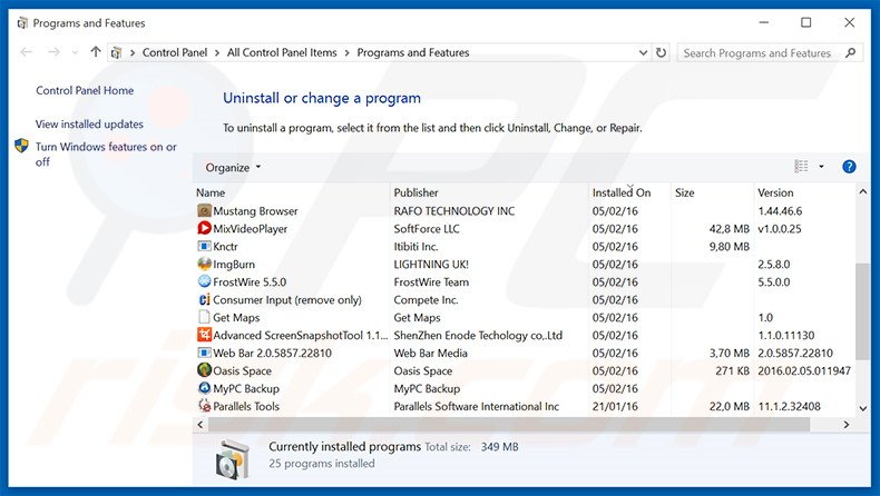 Pass and Play adware uninstall via Control Panel