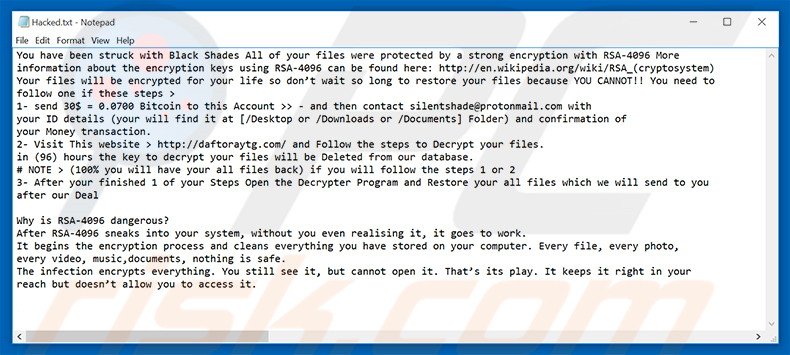 Black Shades decrypt instructions