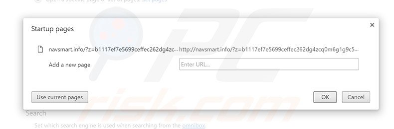 Removing navsmart.info from Google Chrome homepage
