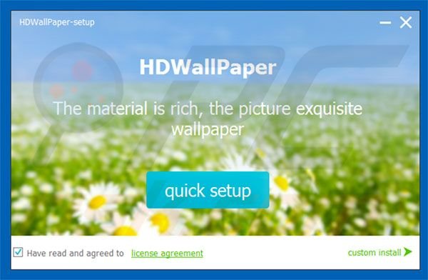 Official HDWallpaper adware installer setup