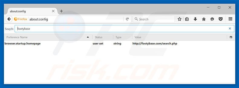 Removing footybase.com from Mozilla Firefox default search engine