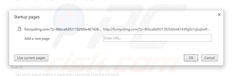 Removing funnysiting.com from Google Chrome homepage