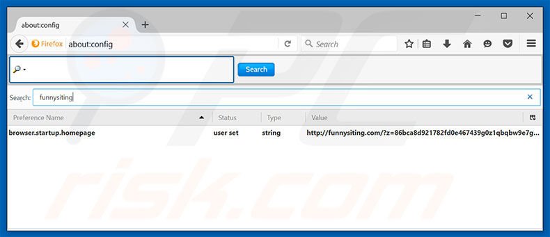 Removing funnysiting.com from Mozilla Firefox default search engine