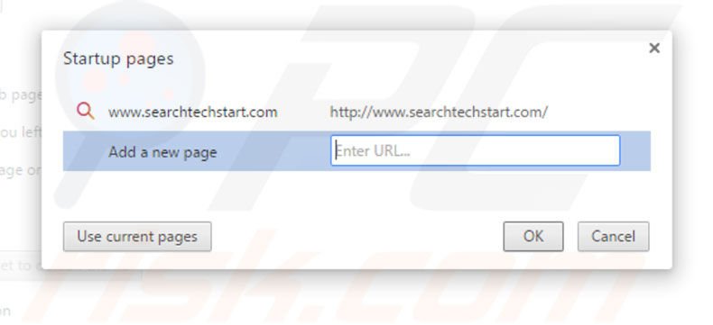 Removing searchtechstart.com from Google Chrome homepage