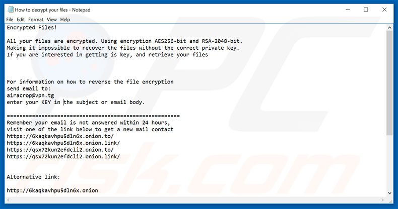 AiraCrop decrypt instructions