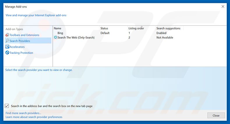 Removing searchprivacy.co from Internet Explorer default search engine