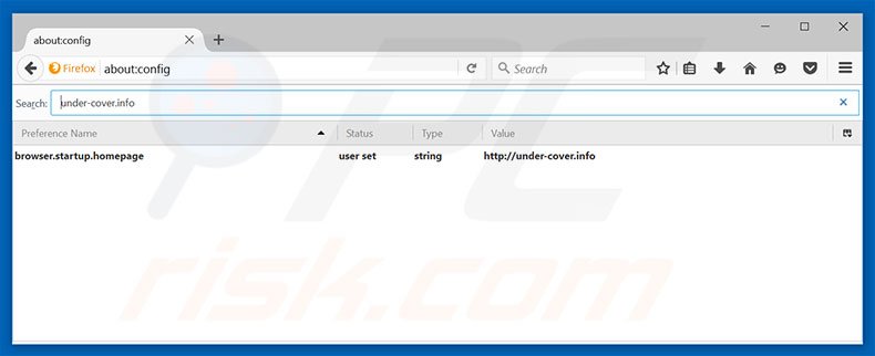 Removing under-cover.info from Mozilla Firefox default search engine
