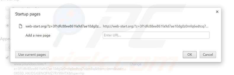 Removing web-start.org from Google Chrome homepage