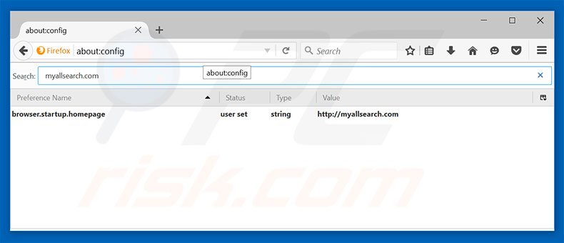 Removing myallsearch.com from Mozilla Firefox default search engine