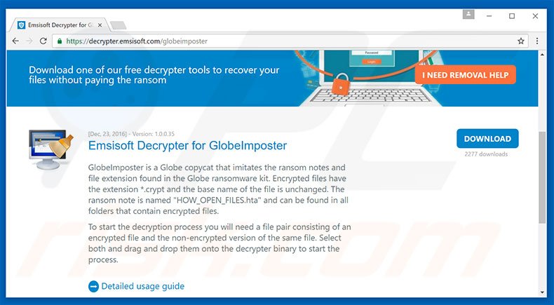 GlobeImposter decrypter