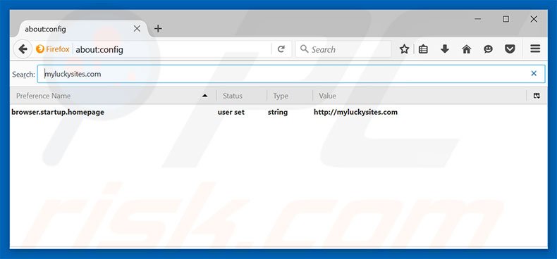 Removing myluckysites.com from Mozilla Firefox default search engine