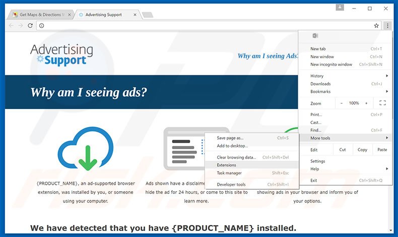Removing {PRODUCT_NAME}  ads from Google Chrome step 1