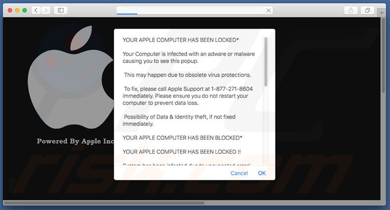 YOUR APPLE COMPUTER HAS BEEN LOCKED adware