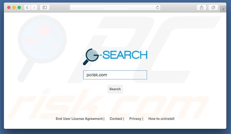 g-search.pro browser hijacker on a Mac computer