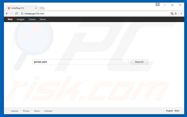 initialpage123.com browser hijacker