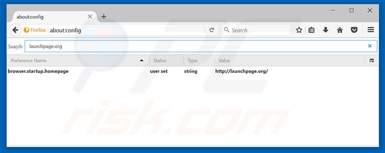 Removing launchpage.org from Mozilla Firefox default search engine