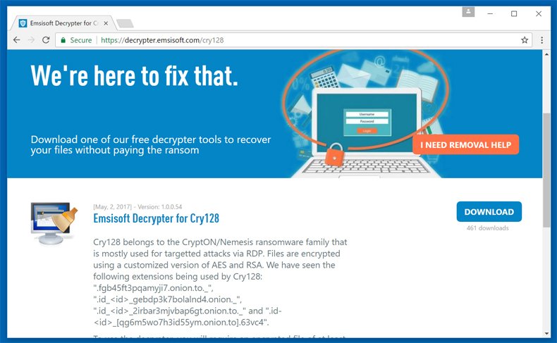 cry128 ransomware decrypter