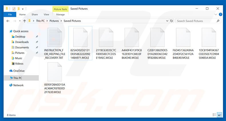 Files encrypted by MOLE