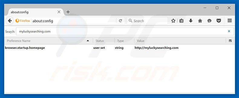 Removing myluckysearching.com from Mozilla Firefox default search engine