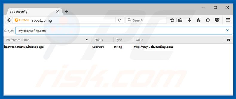 Removing myluckysurfing.com from Mozilla Firefox default search engine