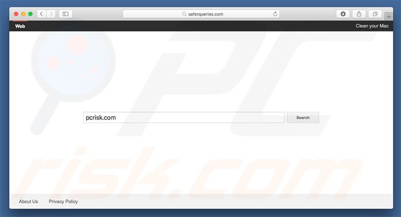 saferqueries.com browser hijacker on a Mac computer