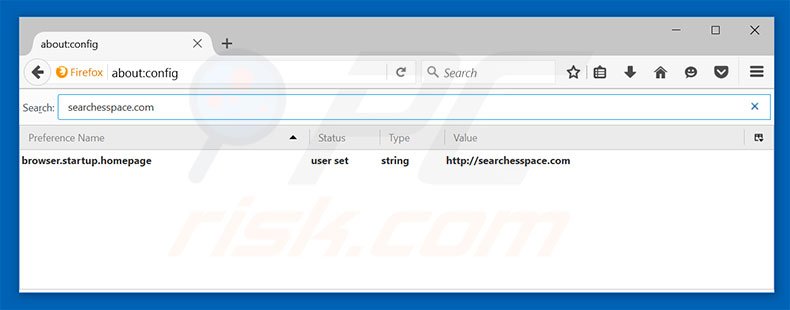 Removing searchesspace.com from Mozilla Firefox default search engine