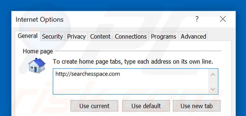 Removing searchesspace.com from Internet Explorer homepage