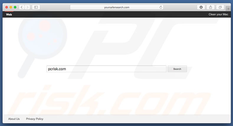 yoursafersearch.com browser hijacker on a Mac computer
