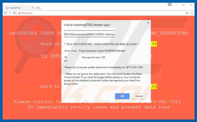 Error Virus - Trojan Backdoor Hijack adware