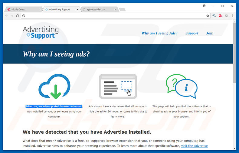 Ad by Advertise adware