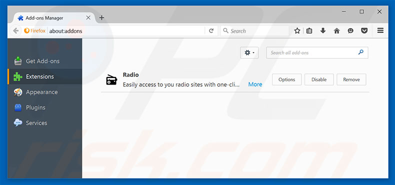 Removing pwr-search.com related Mozilla Firefox extensions