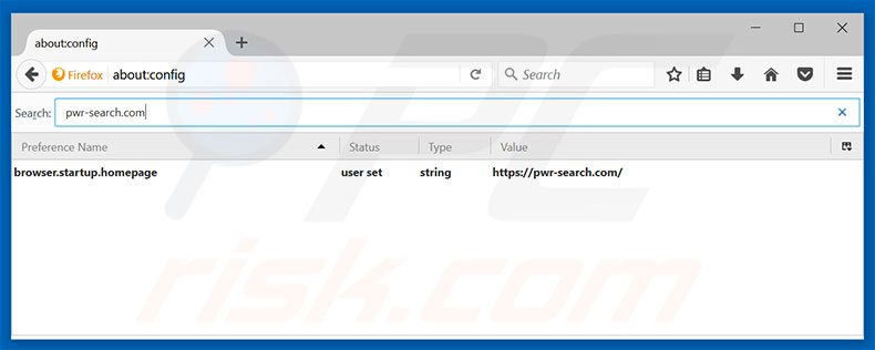 Removing pwr-search.com from Mozilla Firefox default search engine