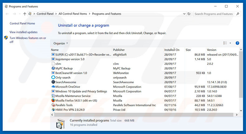 Microsoft Edge Critical ERROR adware uninstall via Control Panel