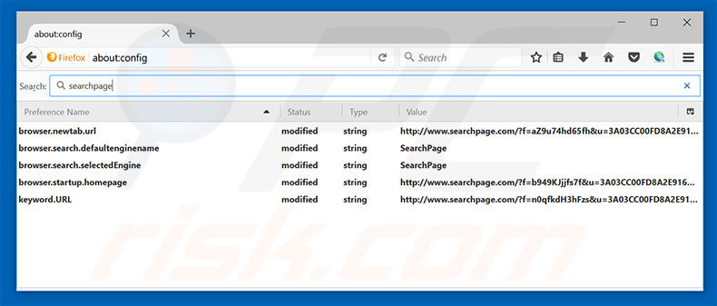 Removing searchpage.com from Mozilla Firefox default search engine