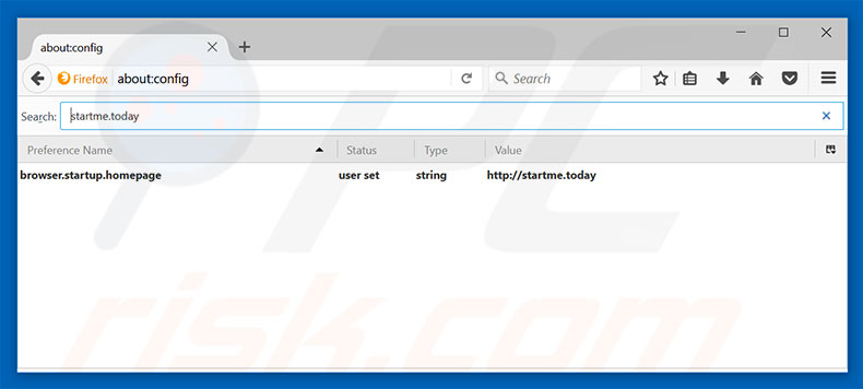 Removing startme.today from Mozilla Firefox default search engine