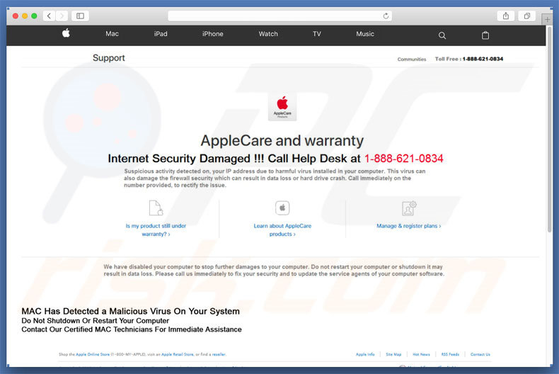 AppleCare And Warranty scam