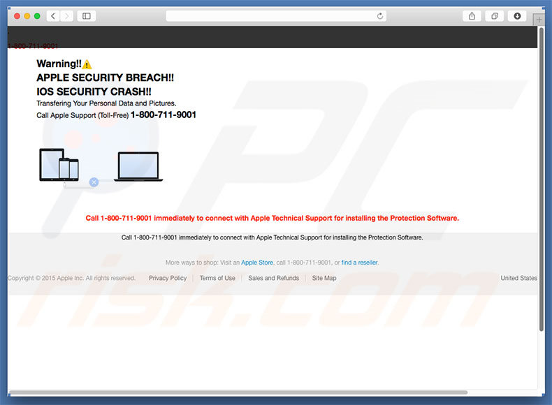 APPLE SECURITY BREACH scam