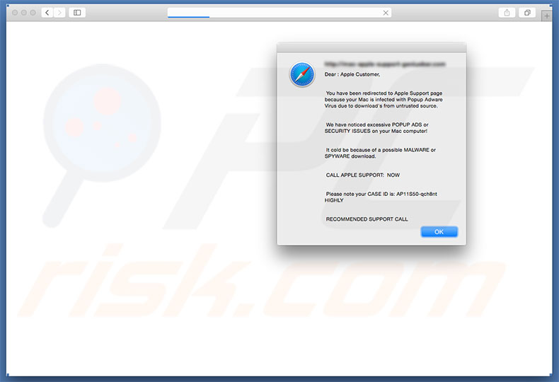 Your Mac Is Infected With Popup Adware Virus scam