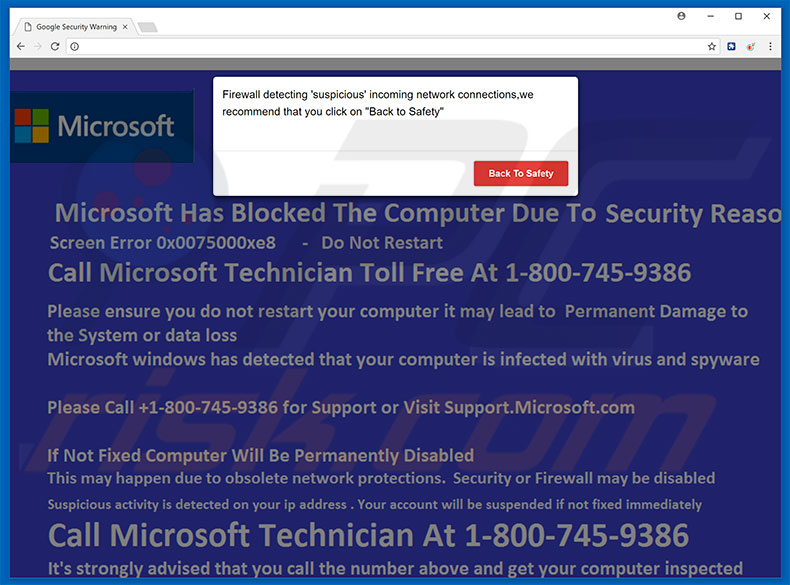 Adware Microsoft Has Blocked The Computer